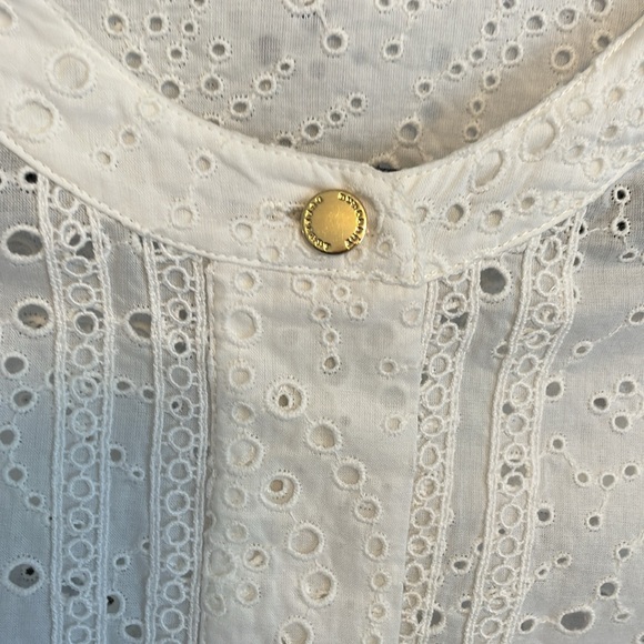 BURBERRY London Daniela Eyelet White Collarless Women’s Shirtdress Size US 6 New - Picture 17 of 17